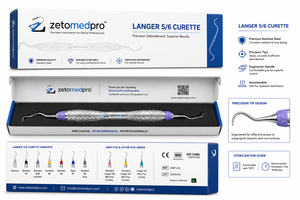 เครื่องมือผ่าตัดเหงือกพรีเมียม Dental Langer 5/6 Curette Standard Rigid After Five Mini Five ยี่ห้อ OEM Zetomed Pro - Product Image 3