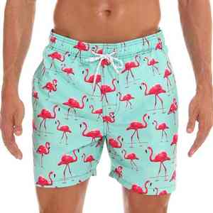 Short de bain imprimé taille haute pour homme, nouvelle collection été 2026, 100 % polyester - Product Image 4