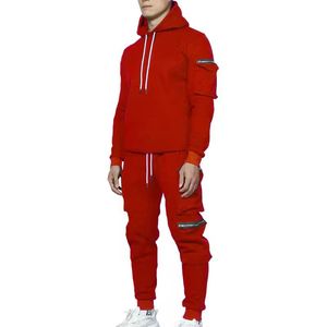 Streetwear <b>Men</b> <b>Pullover</b> Running Heavy Weight Tracksuit Fleece Vintage Hoodie and Jogging Set - Product Image 4