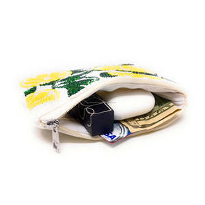 Monedero de Cuentas con Diseño de Limón, Bolsa Hecha a Mano con Diseño de Cítricos, Bordado de Frutas Blancas y Amarillas, Cierre de Cremallera, Bolso de Mano Unisex para Niñas y Mujeres - Product Image 2