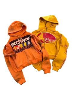 Sudadera con capucha de algodón de felpa francesa de alta calidad, logotipo de serigrafía personalizable, Sudadera con capucha desgastante Sunfade Boxy Fit para hombre, venta al por mayor - Product Image 3