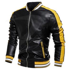 เสื้อแจ็คเก็ตหนังผู้ชายคุณภาพสูงทรงเข้ารูปสำหรับฤดูหนาว ผ้าฝ้ายผสมขนแกะและโพลีเอสเตอร์กันลม ซิปแบบลำลอง ไซส์ใหญ่พิเศษ - Product Image 1
