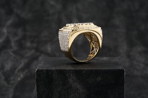 Hot Selling VVS Moissanite & Diamond 925 Sterling Yellow Gold-Plated Wedding <b>Ring</b> Engagement Gift <b>for</b> <b>Men</b> Women in HipHop Style - Product Image 2