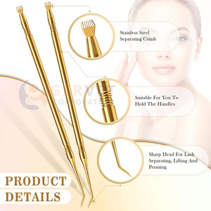 Outils de lifting des cils en acier inoxydable légers, qualité supérieure, réutilisables, durables, accessoires pour extensions de cils - Product Image 2
