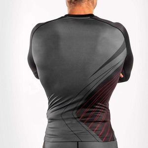 Professional <b>Men's</b> Long Sleeve <b>Compression</b> Rashguard <b>Shirt</b> Custom Logo Quick Dry Anti-Bacterial Spandex/Polyester MMA Rash Guard - Product Image 4