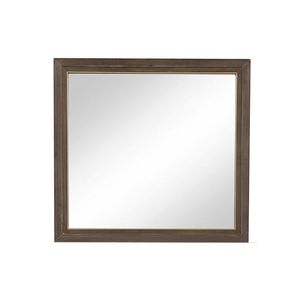 Specchio da parete Bridgevine Home Tango con finitura in noce sabbiata senza necessità di montaggio - Product Image 1