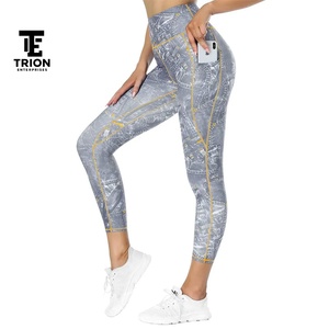 Leggings Capri de Cintura Alta para Mujer, Premium, al por Mayor, Personalizables, Suaves y Cómodos, Pantalones de Yoga Tejidos, Casuales, OEM - Product Image 1