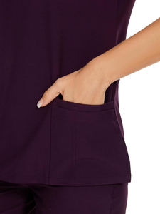 High Quality Comfortable Knitted Polyester/Cotton Quick Dry Breathable <b>Scrub</b> <b>Sets</b> for Nurses Clinics Women's Medical Uniforms - Product Image 5