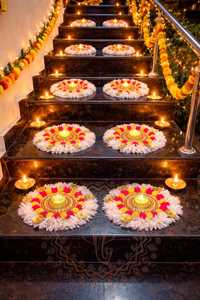 Base décorative pour Rangoli, style Gota Patti Gajra Pom Pom Floral Diya Mat, pour Diwali, Pooja et la décoration intérieure - Product Image 2