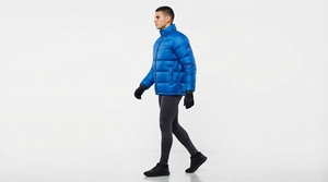 Veste matelassée à capuche bleue pour homme, col montant, chaude, imperméable, légère, pour l'hiver et les activités de plein air, One Apex - Product Image 4