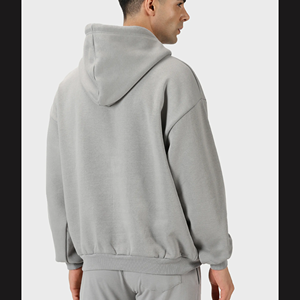 Sudaderas con Capucha de Alta Calidad al por Mayor, de Invierno, Color Gris Sólido, Talla Grande, Corte Regular, 100% Algodón, Unisex, con Logotipo Personalizado - Product Image 4