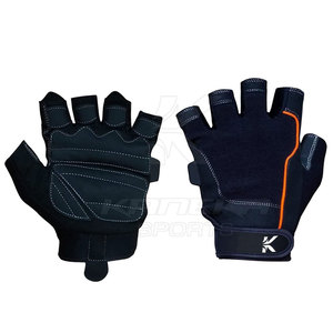 Guantes de Ciclismo Transpirables de Medio Dedo en Cuero para Entrenamiento en Bicicleta, Ligeros, Antideslizantes, con Correa de Muñeca Ajustable - Product Image 4