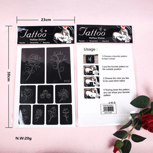 Pochoirs de tatouage temporaire, motifs floraux et faunistes, modèle d'autocollant pour l'art corporel, pour adultes, hommes et femmes - Product Image 4