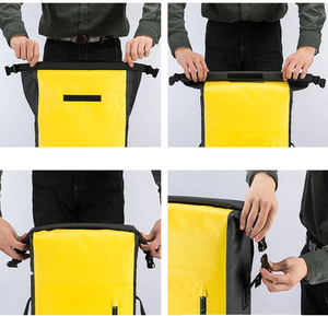 Sac à dos étanche en toile jaune à enroulement supérieur pour kayak et activités de plein air - Product Image 6