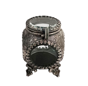 กล่องเครื่องประดับโบราณสีเงินทรงสี่เหลี่ยมผืนผ้า ดีไซน์หรูหรา สีทอง สำหรับจัดเก็บแหวนและสร้อยคอ - Product Image 3