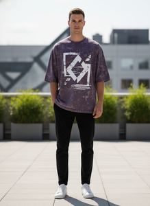 Camiseta de manga corta extragrande con efecto lavado ácido para hombre. Tejido de Punto Premium 100% Algodón 230g Transpirable con Serigrafía de Diseño Mineral Distintivo - Product Image 5