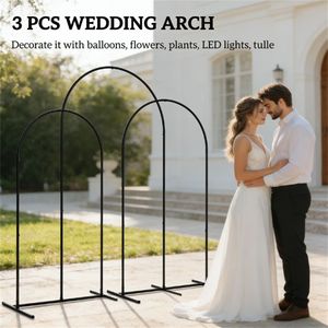 Arco Decorativo Nero a 3 Pezzi con Supporto in Metallo per Matrimoni - Product Image 4