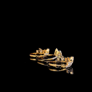Élégant ensemble de bagues de mariée empilables en diamants de laboratoire, avec bague centrale ovale et poire, et bagues d'appoint marquise, certifié IGI, Or/Argent - Product Image 4