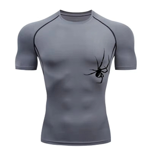 เสื้อยืดผู้ชาย เสื้อยืดวิ่งออกกำลังกายผู้ชาย เสื้อฟิตเนสผู้ชายแบบรัดรูป แห้งเร็ว สำหรับออกกำลังกายในยิม ประสิทธิภาพสูง - Product Image 4