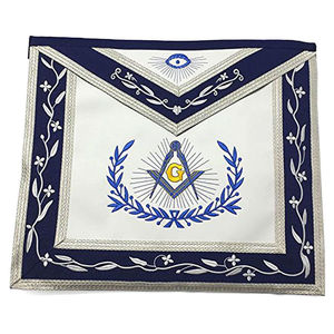 Tablier de Maître Maçon de Loge Bleue Brodé 3D Personnalisé Style Classique – Accessoire Cérémoniel de Régalia Maçonnique pour Francs-Maçons - Product Image 1