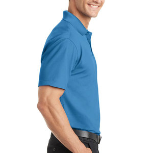 Polo à manches courtes pour homme, couleur unie, tissu piqué, boutons sur le devant, style décontracté, longueur normale, respirant, tricoté - Product Image 3
