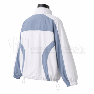Veste coupe-vent en nylon pour homme personnalisée, vêtements de sport bicolores, veste décontractée légère pour l'extérieur - Product Image 4