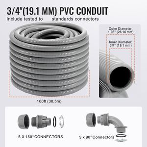 Tubo Non Metallico in PVC da 1/2 Pollice per Liquidi, 30 Metri, 5 Dritti e 5 Gomiti a 90 Gradi - Product Image 4