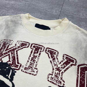 T-shirt surdimensionné à coupe carrée avec impression graphique personnalisée, effet délavé au soleil, vintage, délavé à l'acide - Product Image 3