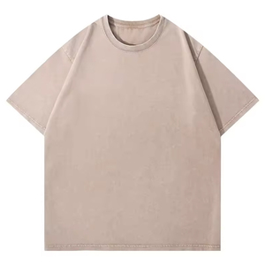 Camiseta de algodón tejida con lavado ácido personalizado para hombre, estilo vintage, oversize, streetwear, con etiqueta - Product Image 2