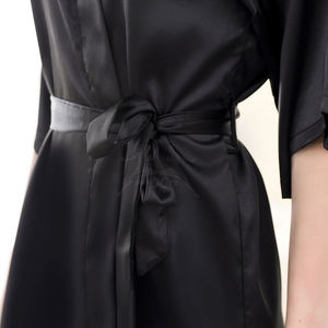 Peignoir en soie pour femme de haute qualité - Logo professionnel, style décontracté, tissu lisse, saison automne/printemps - Product Image 4