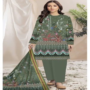 AF Fashion Women's 3 piezas Pakistani Lawn Suits Venta al por mayor Indian Dress Kurta Set con Salwar Kameez & Dupata - Product Image 2