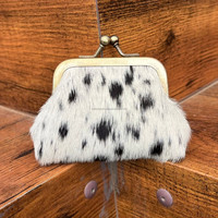 Petits porte-monnaie occidentaux pour femmes en cuir de vache véritable, petite pochette à clip, mode, petits portefeuilles en cuir véritable avec clip et boucle