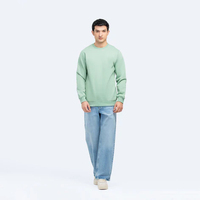 2025 Yeni Erkek Bisiklet Yaka Sweatshirt ODM 300gsm Kalınlaştırılmış Uzun Polar Kışlık Özel Logo %100 Pamuk Erkek Sweatshirt OEM