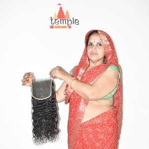 ผมต่อแบบไม่ผ่านกระบวนการ 6*6 HD Closure raw Braiding 100% ลอนลึกแบบอินเดีย สีดำธรรมชาติสำหรับผู้หญิง ผมแท้จากผู้ขาย - Product Image 1