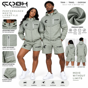 Custom Logo Solid Eco-Friendly Winter Half-Zip Satin Windbreaker Jacket Shorts Breathable Windproof <b>Polyester</b> <b>Tracksuit</b> Set - Product Image 2