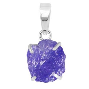 Raw Tanzanite Prong-Set <b>Pendant</b> Necklace Handmade Natural <b>Crystal</b> December Birthstone Rose Gold-Plated Jewelry - Product Image 3