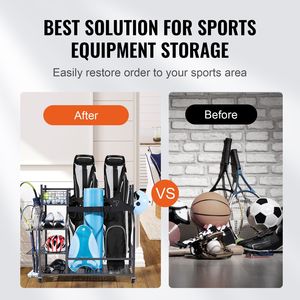 Organizer per Garage da Golf in acciaio nero 2 portaborse rotolanti ruote per carrelli a sfera attrezzi sportivi per esterni cestini per giocattoli - Product Image 3
