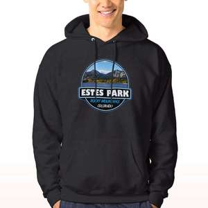 Sudadera con Capucha de Forro Polar Grueso para Hombre, Diseño Personalizado de Estes Park, Montañas Rocosas de Colorado, Recuerdo, Sudadera Gráfica para Exteriores - Product Image 1