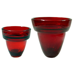 Vasos de Vidrio Rojos para Velas Eléctricas y de Aceite |   Lámpara de Vidrio para Santuario de Iglesia – DOUBLE VEE EXPORTS - Product Image 1