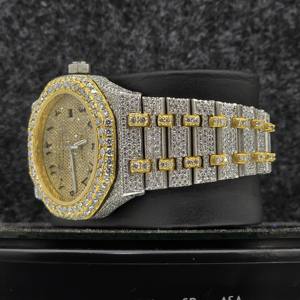 Custom Luxury Stainless Steel Analog Hip Hop Jewelry Pass <b>Diamond</b> Tester Moissanite Unisex Automatic Handmade Wrist <b>Watch</b> - Product Image 3