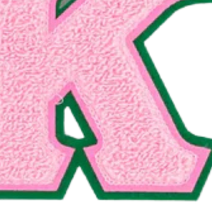 Pink and Green Greek Letter Chenille Patch Set of 3 Varsity Style Embroidered Applique <b>Badges</b> for Jackets Hoodies Bags - Product Image 6