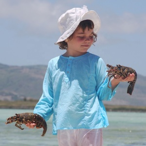 Turquoise Summer Wear Short Kaftan Crafted By 100% Soft Cotton Featuring With Beautiful Embroidery Long Sleeves & Front Buttons - Product Image 1