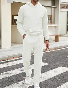 Survêtement pour homme à capuche, style unique, décontracté, couleur unie, séchage rapide, respirant, look streetwear moderne, coupe classique, hiver - Product Image 4
