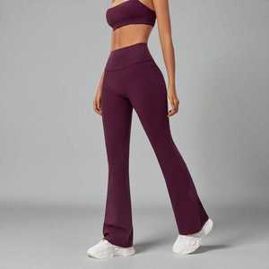 Leggings souples et extensibles pour femmes, pour un port quotidien confortable, pantalon long et flexible à enfiler avec taille de soutien intégrée - Product Image 1