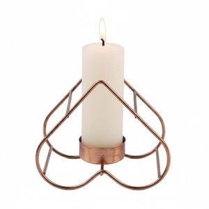 Ensemble de 2 bougeoirs modernes en métal rose doré pour centres de table de mariage et de maison – En promotion - Product Image 2