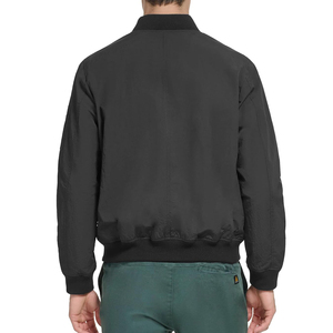 Chaqueta Bomber Negra para Hombre con Cremallera Roja, Casual, Transpirable, Resistente al Viento, Acolchada con Algodón y Poliéster, Cuello Alto, Corte Regular, para Invierno - Product Image 2