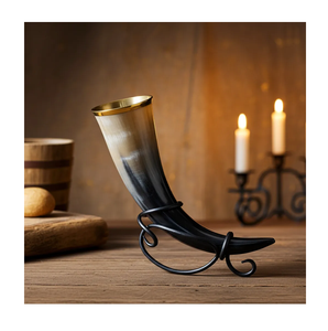 Verre à bière artisanal en corne de buffle indienne polie, style Viking, pour décoration, cornes à boire en corne de buffle - Product Image 2