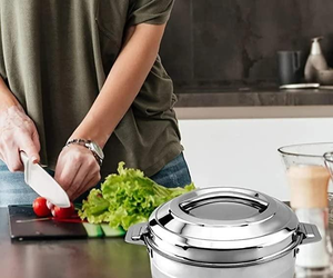 Moderno calentador de alimentos indio de acero inoxidable para hot pot, estilo cacerola, para comidas tradicionales, de metal, que facilita la preparación. - Product Image 2