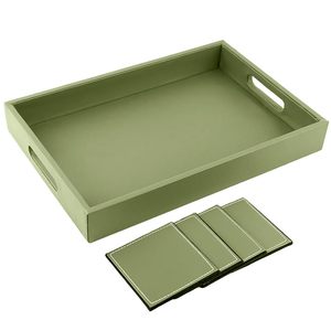 Bandeja de Servir de Madera de 10x15 Pulgadas, Bandeja de MDF Premium, Plato Rústico para Té y Café, Decoración para Mesa de Comedor y Cocina - Product Image 6