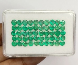 Esmeralda Verde Colombiana Natural de 7mm, Corte Redondo, Certificada, Lote de Piedras Preciosas Sueltas, Precio al por Mayor para Fabricación de Joyería - Product Image 1